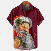 Zunfeo Hawaiian majica za muškarce - plaža na plaži kratki rukav Božić s džepovima rever ispisane modne