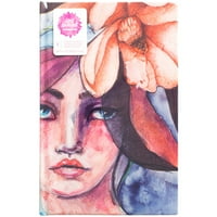 Jane Davenport Mješovita medija Canvas Cover Journal 9 X6 - Djevojka Print W akvarelorne stranice