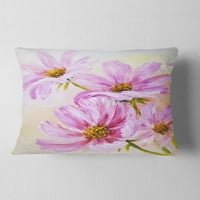 Dizajd Cvjetanje ružičaste kosmos cvijeće - cvjetni jastuk za bacanje - 12x20