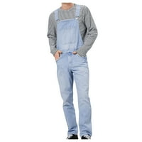 Dianli modne muške hlače sa džepom čvrste duge pantalone suspender plus veličine Jumpsuits Jeans kombinezon