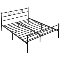 Easyfashion Journee x-dizajn metalna platforma Queen Bed, Crna