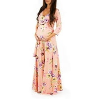 Žena Print Fraw Maternity Haljina Podesivi kaiš Višefunkcijski trudnički haljini Ljetne haljine Maxi kratka