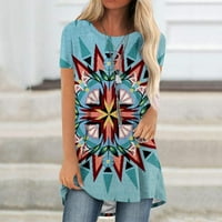 Udobna žena kauzal okruglica Vintage Love Ispis bluza kratki rukav majica ljetnih vrhova na prodaju