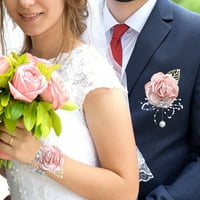Trayknick Realistic Wedding Corsage Cvjetni zglob CORSAGE CORSAGE ROSE CORST CORSAGE BOTONONNIERE ELEGANTNI