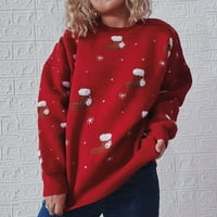 Žene Božić džemper Shirt 3d Božić pulover Duks za djevojčice odrasle božićno drvo Dugi rukav okrugli vrat