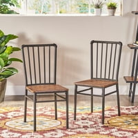 Noble House Keegan industrijske stolice od Fau drveta, Set od 2, smeđe, teksturirane smeđe