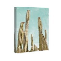 Zlatno kaktus slikanje platno Art Print