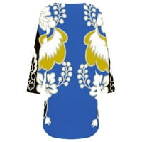 Dadaria Plus Veličina haljina za žene Causal V izrez kratki rukav kratki rukav cvjetni simpt mini plavi