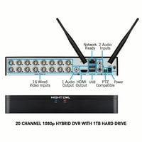 Noćni sova kanal 1080p HD ožičeni + bežični DVR sa TB tvrdom diskom