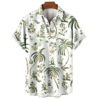 Havajska košulja na plaži za muškarce dugme za rever kratki rukavi Harajuku Streetwear Streetwear Print