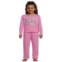 Isotoner djevojke Dugi rukav gornji dio i hlače pidžama Sleep Set, 4 komada, veličine 4-14