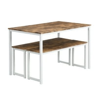 Trpezarijski sto sa klupama Kuhinjski namještaj za trpezarije, Aukfa Moderni stil drveni stol sa metalnim