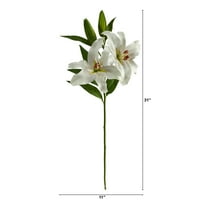 Skoro prirodni 31 Ruburn Lily umjetni cvijet, bijeli