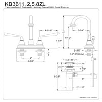 Kingston Brass KB3612ZL in. Centserset Slavina za kupaonicu, polirani mesing
