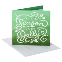 Američki pozdrav Jolly Happy Holidays kartica sa folijom