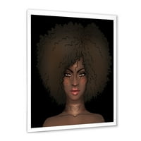 PROIZVODNJAK Portret Afroameričke žene III Moderni uokvireni umjetnički otisak