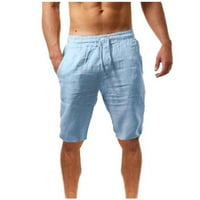 Leesechin pantalone za muškarce čišćenje trenerke čvrsti džep visokog struka labavi zavoj pantalone dužine