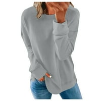Qwertyu opremljeni pulover za žene labav fit dugim rukavima s dugim rukavima običan posadni drežni vrhovi