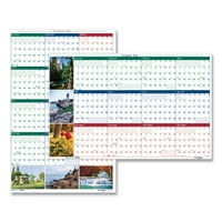 Kuća na doolittle recikliranim zemljanim prizorima Reverzibilni godišnji zidni kalendar, 18 24
