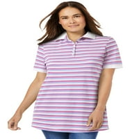 Žena u okviru ženske Plus Size savršeno štampane kratke rukave Polo majica Polo majica