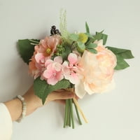 Stalni Umjetni Cvijet Klirens Prodaja Umjetna Svila Lažni Cvjetovi Božur Cvjetni Vjenčani Buket Bridal