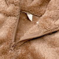 Fuzzy duksevi za djecu dječaka djevojčice Toddler Baby Warm Loose Patentni zatvarač flis pulover Sherpa