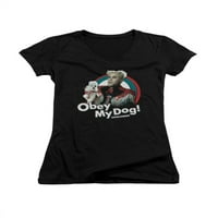 Zoolander Model Parodija Komedija Film Obey My Dog Juniors V-Izrez T-Shirt Tee