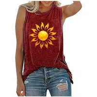 Tank Tops Women Summer Sun Graphic Print Tees Shirts Sleeveless Tees Top Casual Crewneck T-shirts