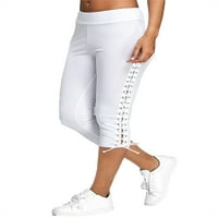Yskkt ženske elastične hlače s visokim strukom uredske ležerne pantalone S-2xl