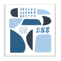 Stupell Industries nijanse plave apstraktne oblike kolaž dizajn Zidna ploča, 15, dizajn Courtney Prahl