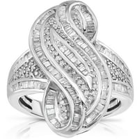 1-Karatni T. W. Bijeli Dijamant Srebrni Vrtložni Modni Prsten