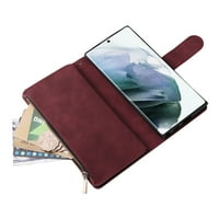 Krug Galaxy S Ultra novčanik slučaj, elegantan PU Koža Zipper torbicu slučaj magnetna kopča Folio Flip
