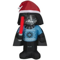 Darth Vader u plavom božićnom džemper i šeširu santa, visok 3 stopa
