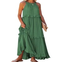 Dame Maxi haljine Halter ljeto plaže sa rukama bez rukava duga haljina za žene Flowy Party Purple XL