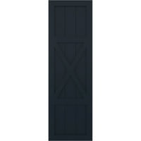 Ekena Millwork 12 W 77 H True Fit PVC Centar X-Board seoska kuća sa fiksnim nosačem, Noćno plava bez zvijezda