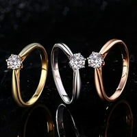 Prsten sa šest kandži Elegantni legura kubični cirkonijski prsten za zabavu legura kubična cirkonija zlato