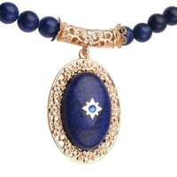 Trgovina LC Lapis Lazuli plava Kristalna ogrlica od perli za žene veličine 18,5-22,5 Ct 188. Rođendanski