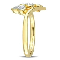 Miabella ženski karat T. W. dijamantski Žuti Rodijum presvučen Sterling srebrom Trostruki prsten za obećanje
