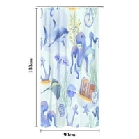 Fnyko tuš zavjese Liner Marine Life Print dekorativna zavjesa sa ušicama i kukama tkanina vodootporne