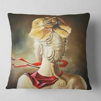 Designart djevojka sa nadrealnim šeširom - apstraktni jastuk za bacanje portreta - 18x18