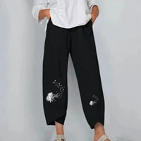 Ženske letnje pantalone za štampanje džepnih preklopnih pantalona pune dužine