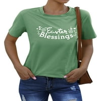 Ženska Uskršnja blagoslovi T-Shirt cvijet grafički Print kratki rukav Tee
