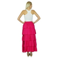 Bimba Womber ružičasta pamučna suknja od suknje dugihna elastična struka maxi dna