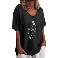 Proclub Shirts žene Casual bluza Crewneck životinjski Print kratki rukav Top Shirt labave ženske majice