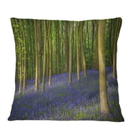 Designart Bluebell Woods u Oxfordshireu - pejzažni štampani jastuk - 16x16