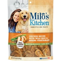 Milo's Kitchen Homestyle poslastice za pse, recept za piletinu sa divljim pirinčem i prolećnim povrćem,