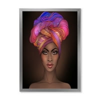 PROIZVODNJA Afroamerička žena portret sa turban VI modernim uokvirenim umjetničkim otiskom