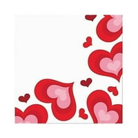 Valentine Hearts Valentinovo ručak salvete - Ply