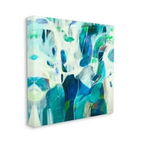 Valovita plava apstraktna oblika apstraktna slika Galerija zamotana platna Print Wall Art