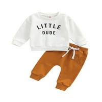 Huakaishijie novorođenče dječak Boja blok pulover Duks Top džepa Outfit 0- godina